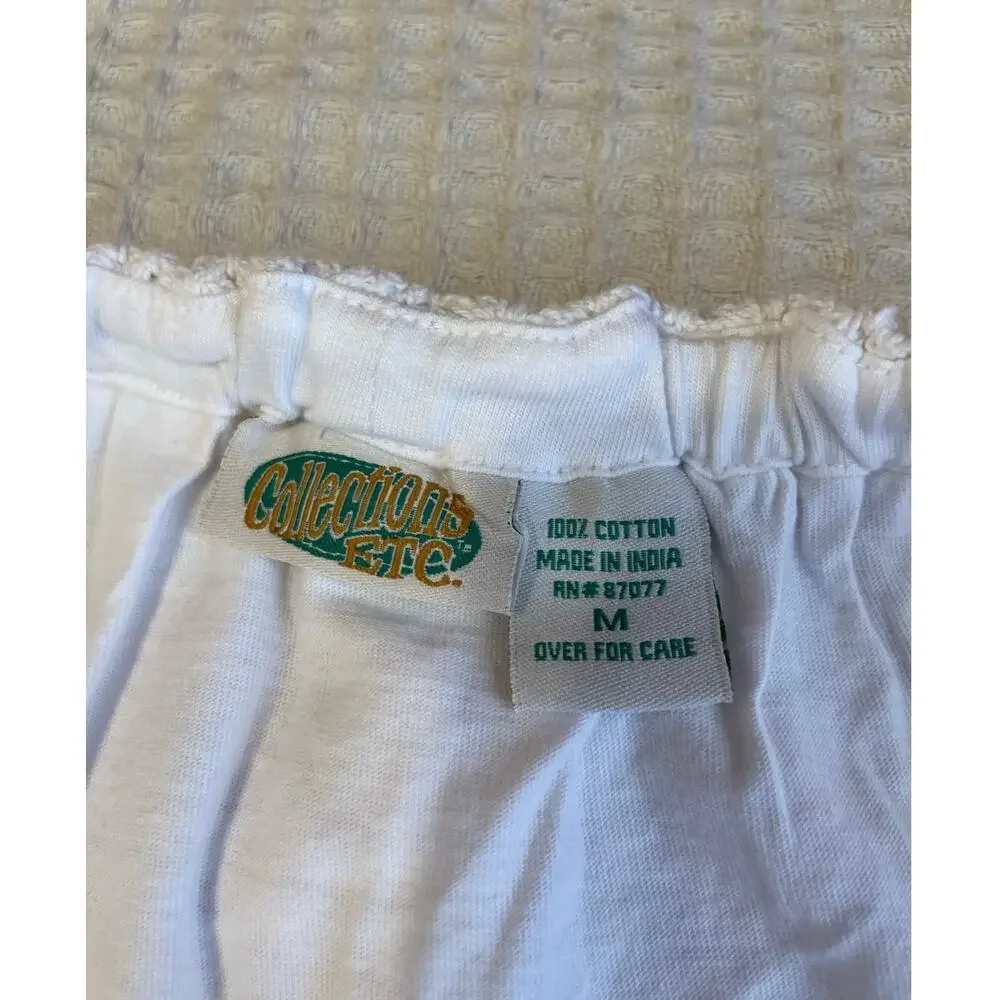 Collections Ect. Boho Cottage Off Shoulder Eyelet Crochet 100% Cotton Top Medium - Picture 7 of 8